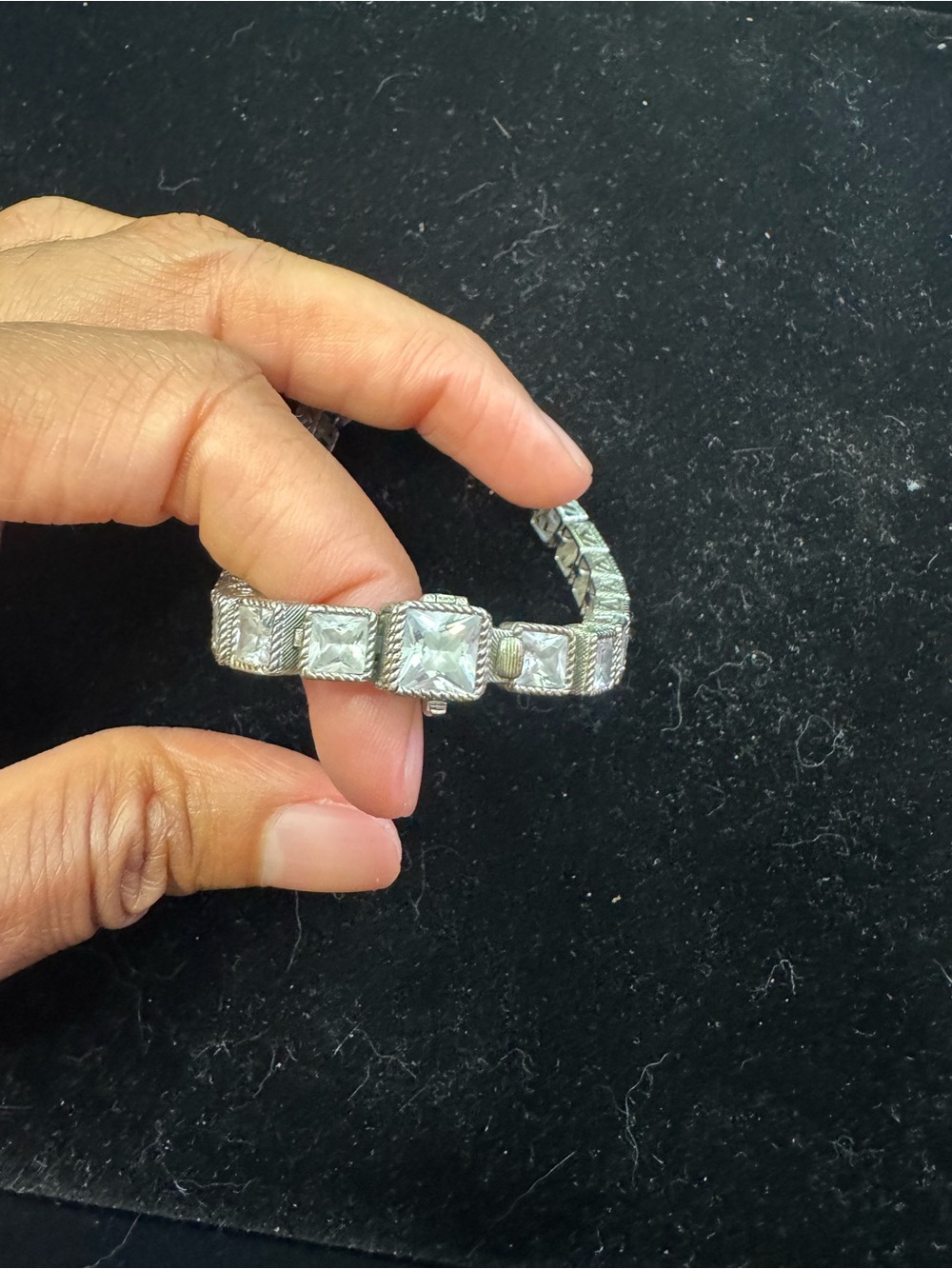 Judith Ripka Square Link Tennis Bracelet - Picture 3 of 6